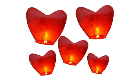 Heart Design Sky Lanterns for Wedding or Birthday(27-Pack) - FIREVOGUE