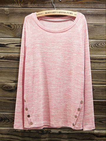 Cotton Knitted Button Design T-shirt - FIREVOGUE