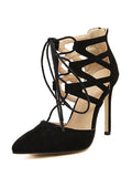 Waiting Here For You Criss Cross Strappy Heeled Sandal