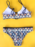Mermaid Fish Scales Print Bikini Sets - FIREVOGUE